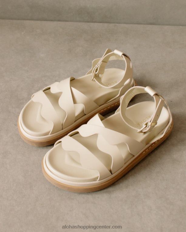 valovite - bele usnjene sandale ženske Alohas 0D4R8279