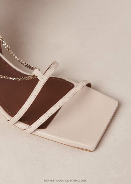 veriga s paščki - beli usnjeni sandali ženske Alohas 0D4R8592