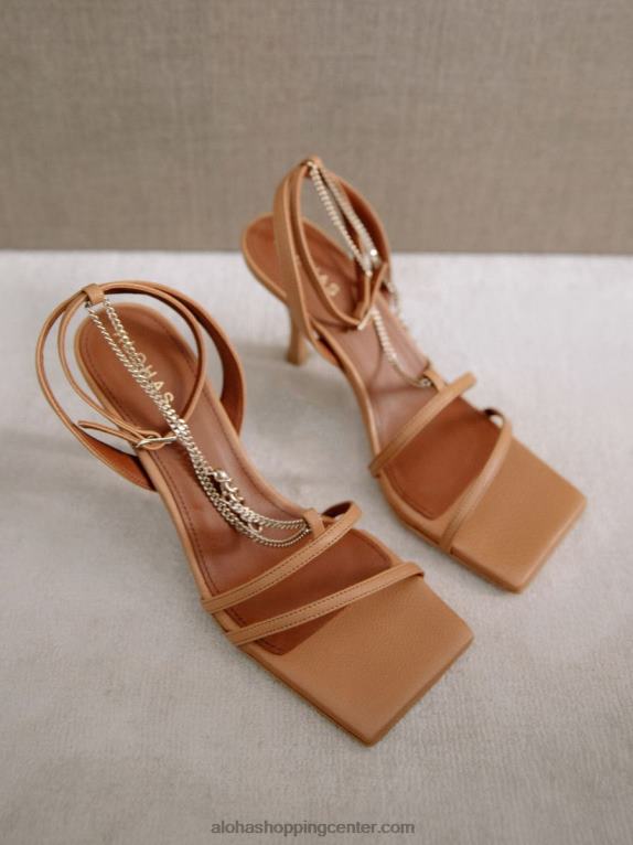 veriga s paščki - rjavi usnjeni sandali ženske Alohas 0D4R8214