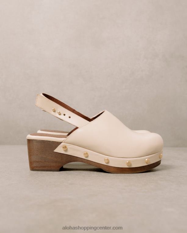 vinil - bele usnjene cokle ženske Alohas 0D4R8420