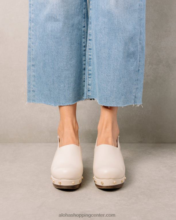 vinil - bele usnjene cokle ženske Alohas 0D4R8420