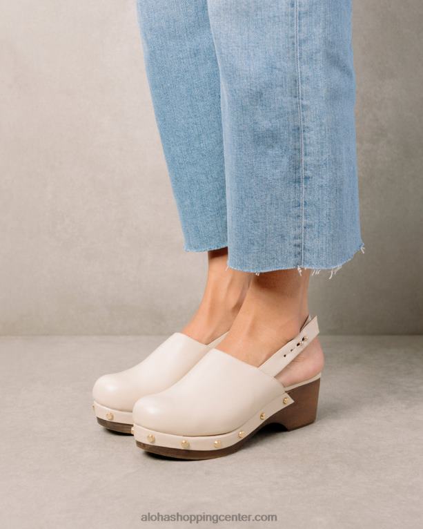 vinil - bele usnjene cokle ženske Alohas 0D4R8420