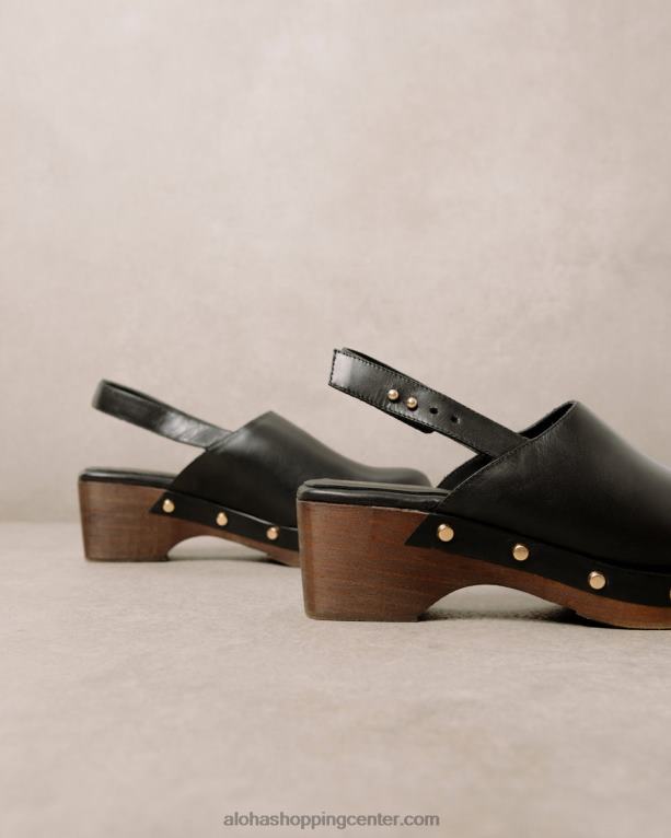 vinil - črne usnjene cokle ženske Alohas 0D4R8419