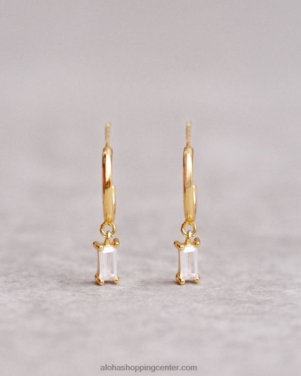 viseči kristal - zlati in beli kristalni uhani ženske Alohas 0D4R81066