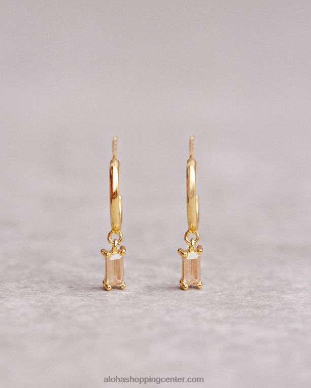 viseči kristal - zlati in bež kristalni uhani ženske Alohas 0D4R81067