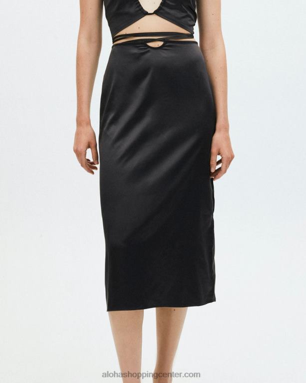 visoko vezano - črno satenasto krilo ženske Alohas 0D4R8843