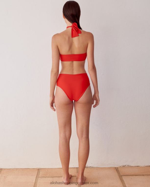 višji - rdeči econyl bikini spodnji del ženske Alohas 0D4R8937