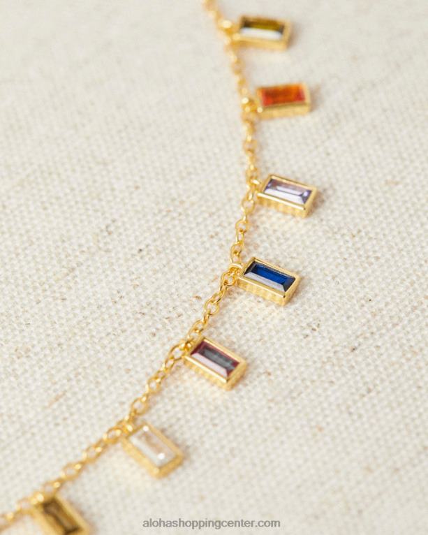 vodnar - večbarvna zlata ogrlica iz dragih kamnov ženske Alohas 0D4R81110