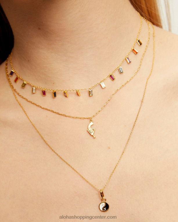 vodnar - večbarvna zlata ogrlica iz dragih kamnov ženske Alohas 0D4R81110
