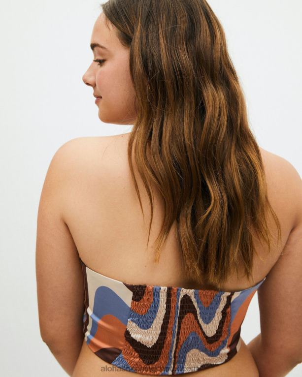 vrtljivi kalejdoskop - moder saten top ženske Alohas 0D4R8962