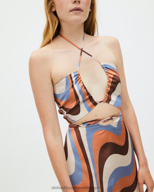 vrtljivi kalejdoskop - moder saten top ženske Alohas 0D4R8962