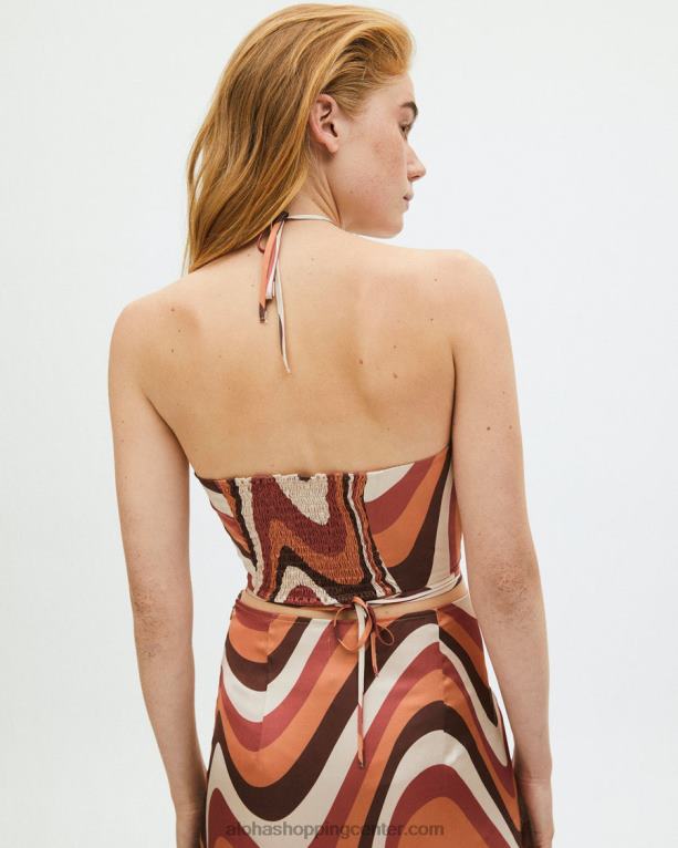 vrtljivi kalejdoskop - rdeč saten top ženske Alohas 0D4R8963