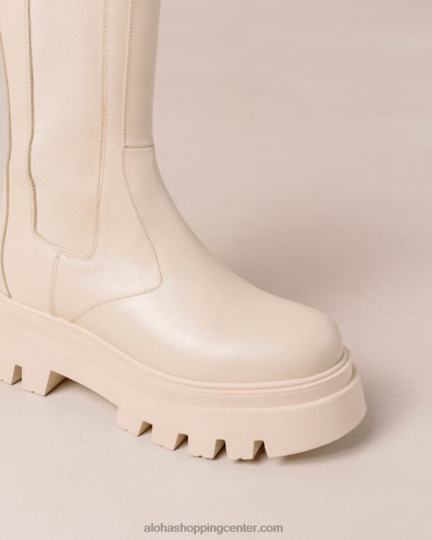 vsestranski - beli usnjeni škornji ženske Alohas 0D4R8359