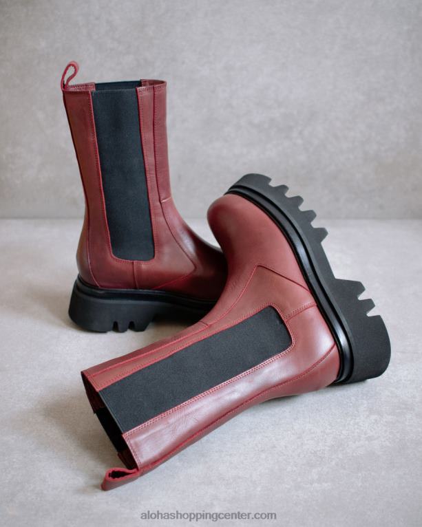 vsestranski - rdeči usnjeni škornji ženske Alohas 0D4R8356