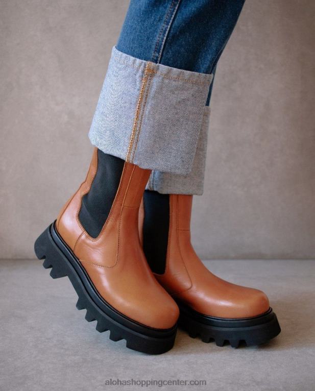 vsestranski - rjavi usnjeni škornji ženske Alohas 0D4R8355