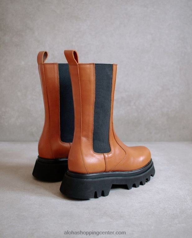 vsestranski - rjavi usnjeni škornji ženske Alohas 0D4R8355