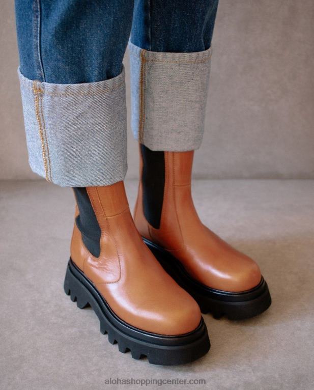 vsestranski - rjavi usnjeni škornji ženske Alohas 0D4R8355