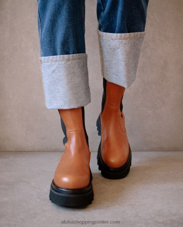 vsestranski - rjavi usnjeni škornji ženske Alohas 0D4R8355