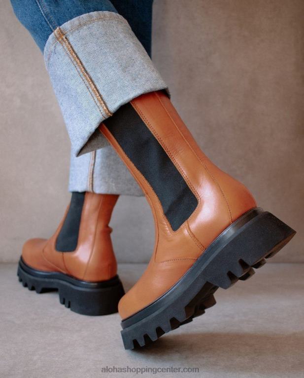 vsestranski - rjavi usnjeni škornji ženske Alohas 0D4R8355