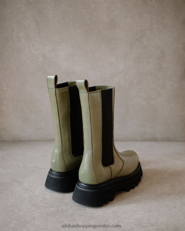 vsestranski - zeleni usnjeni škornji ženske Alohas 0D4R8358