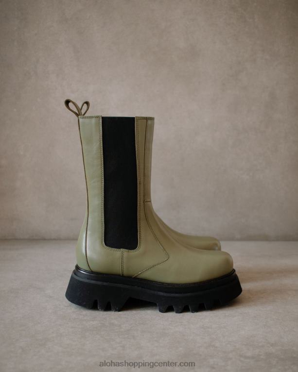 vsestranski - zeleni usnjeni škornji ženske Alohas 0D4R8358