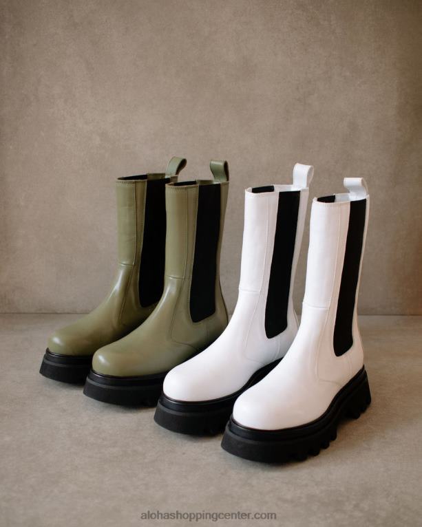 vsestranski - zeleni usnjeni škornji ženske Alohas 0D4R8358