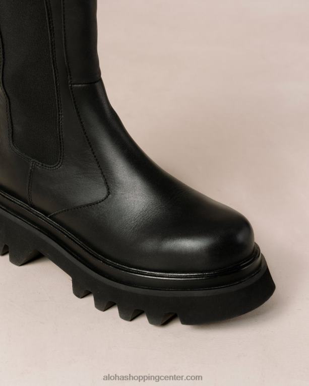 vsestranski - črni usnjeni škornji ženske Alohas 0D4R8354