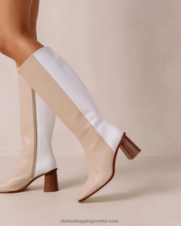 vzhod - beli in bež škornji ženske Alohas 0D4R836