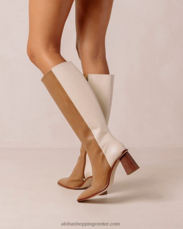 vzhod - beli in rjavi usnjeni škornji ženske Alohas 0D4R835