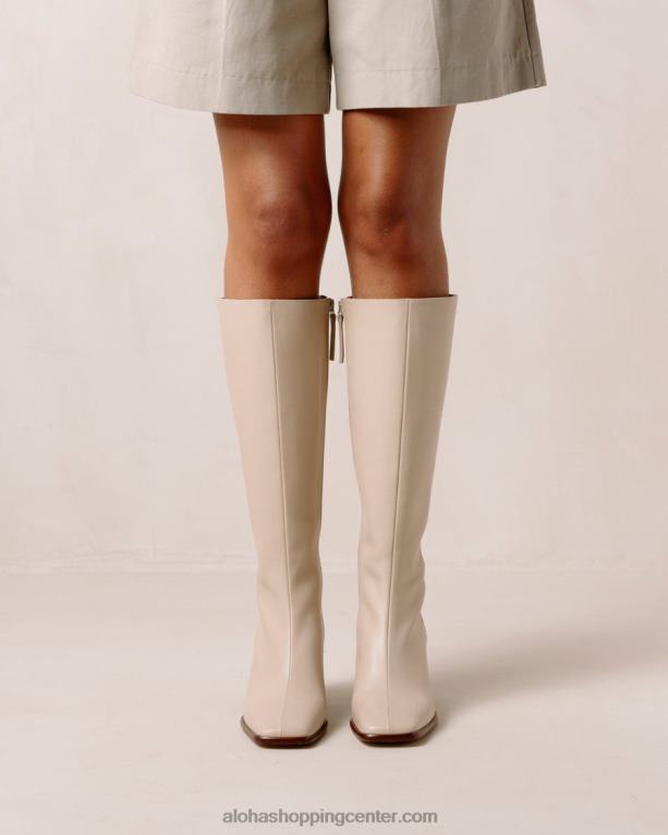 vzhod - bež usnjeni škornji ženske Alohas 0D4R843