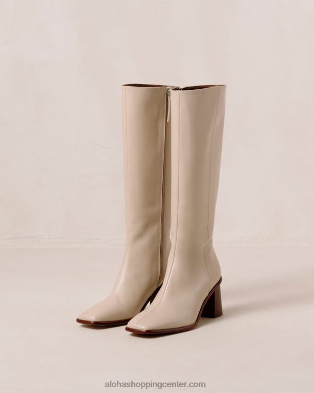 vzhod - bež usnjeni škornji ženske Alohas 0D4R843