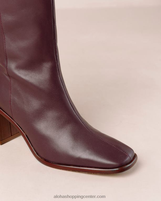 vzhod - rdeči usnjeni škornji ženske Alohas 0D4R851