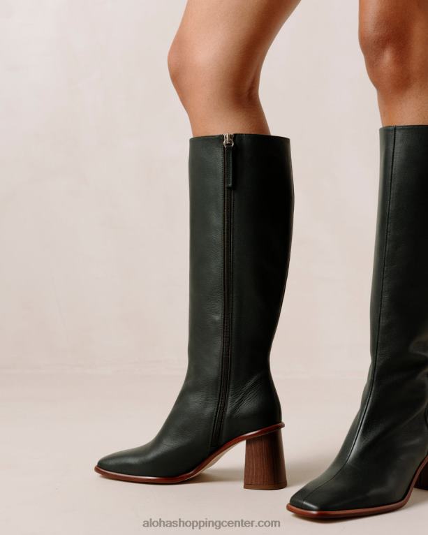 vzhod - temno zeleni usnjeni škornji ženske Alohas 0D4R844