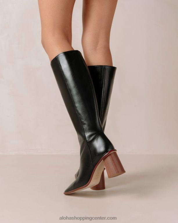 vzhod - črni usnjeni škornji ženske Alohas 0D4R852