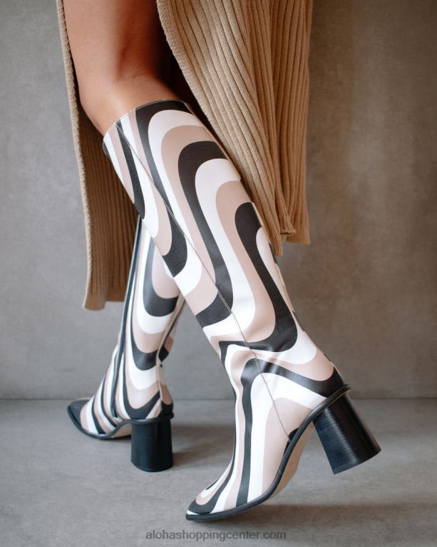 kalejdoskop črn kamniti bež tisk