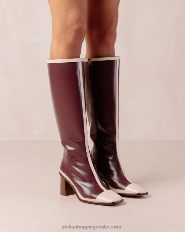 vzhodni retro - beli in rdeči usnjeni škornji ženske Alohas 0D4R8351