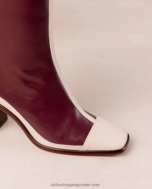 vzhodni retro - beli in rdeči usnjeni škornji ženske Alohas 0D4R8351