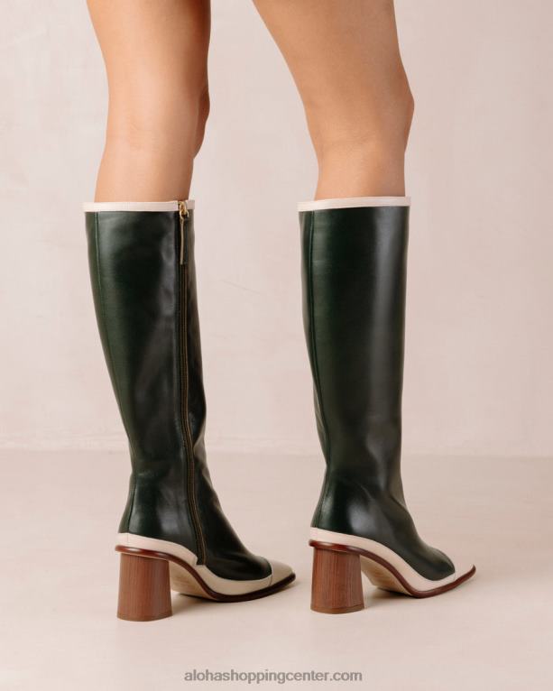 vzhodni retro - beli in zeleni usnjeni škornji ženske Alohas 0D4R8350