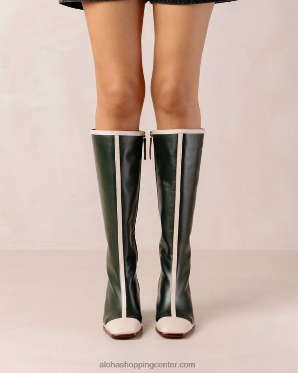 vzhodni retro - beli in zeleni usnjeni škornji ženske Alohas 0D4R8350