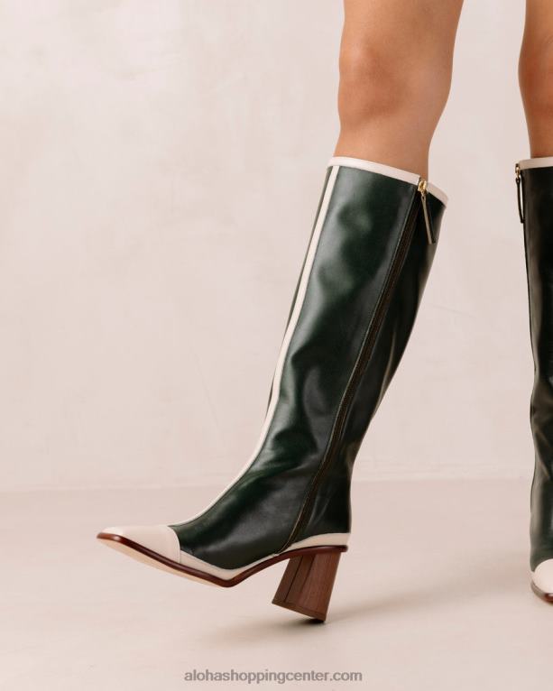 vzhodni retro - beli in zeleni usnjeni škornji ženske Alohas 0D4R8350