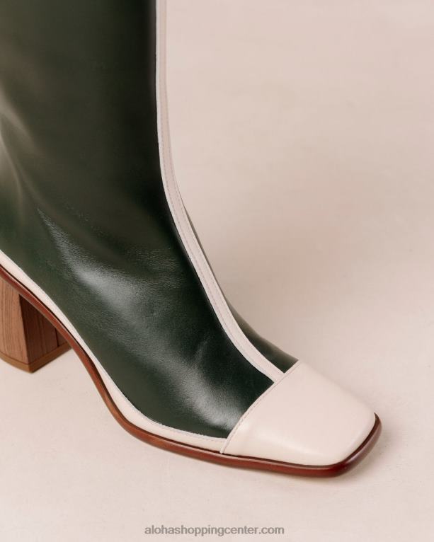 vzhodni retro - beli in zeleni usnjeni škornji ženske Alohas 0D4R8350