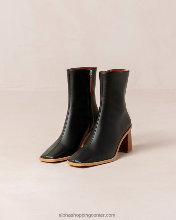 west cape corn - črni veganski usnjeni škornji ženske Alohas 0D4R8453