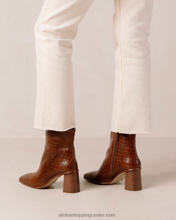 west cape croco - rjavi usnjeni škornji ženske Alohas 0D4R8455