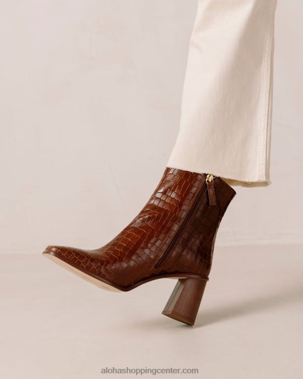 west cape croco - rjavi usnjeni škornji ženske Alohas 0D4R8455