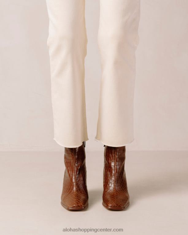 west cape croco - rjavi usnjeni škornji ženske Alohas 0D4R8455