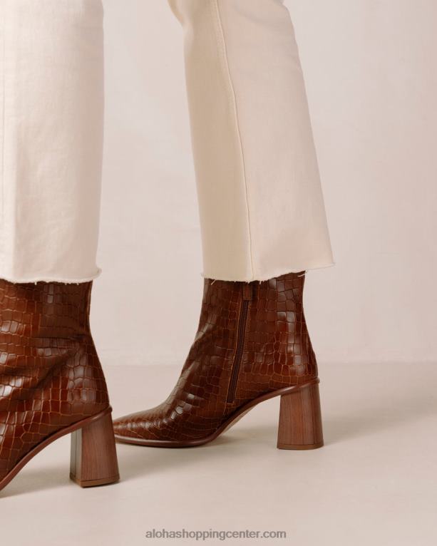 west cape croco - rjavi usnjeni škornji ženske Alohas 0D4R8455