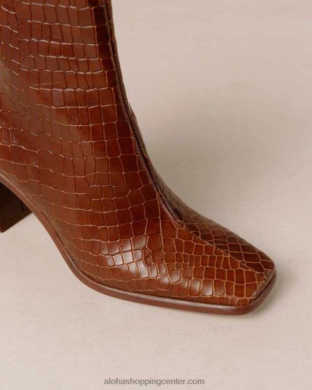 west cape croco - rjavi usnjeni škornji ženske Alohas 0D4R8455