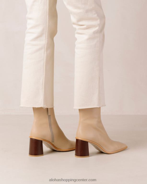 west cape vintage - bež usnjeni škornji ženske Alohas 0D4R8343