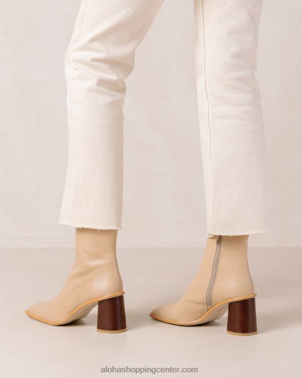 west cape vintage - bež usnjeni škornji ženske Alohas 0D4R8343