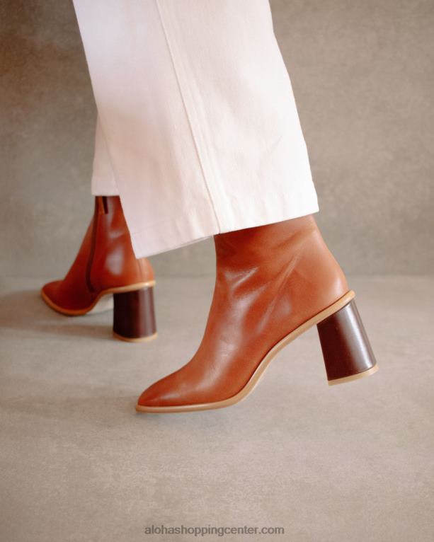 west cape vintage - rjavi usnjeni škornji ženske Alohas 0D4R8342